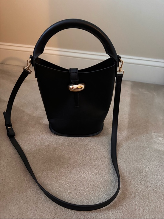 H&M Handbags - H&M Black Bucket Crossbody Bag with Gold Accent